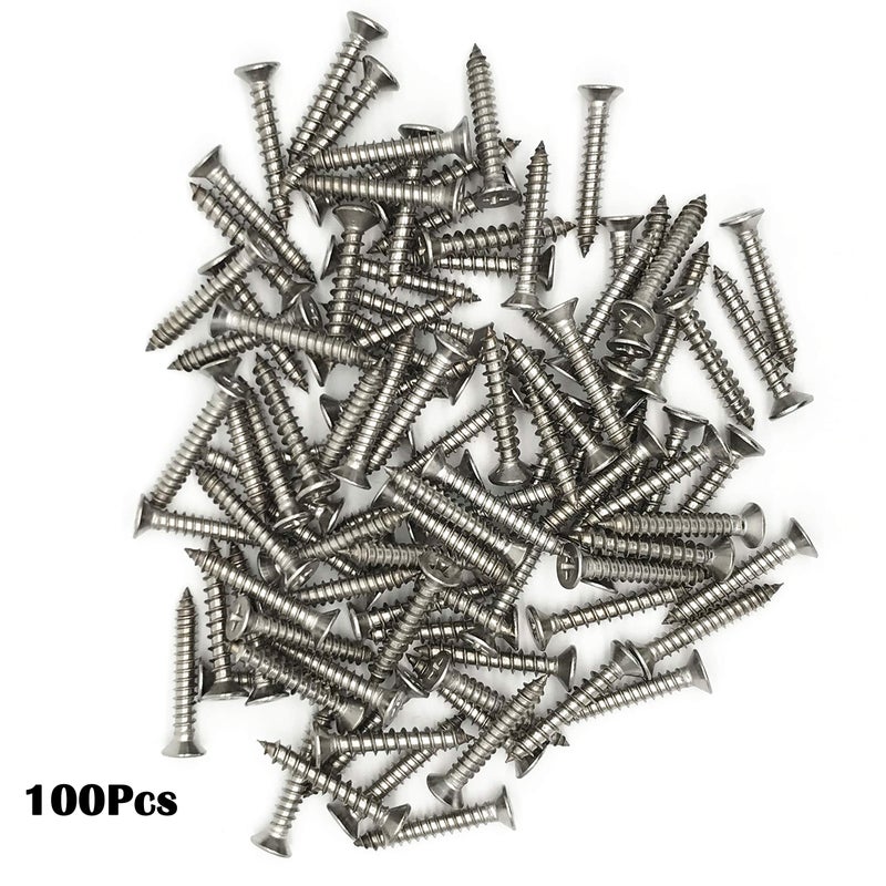 ZLYY 5 x 30mm Screw  Flat Head  Phillips Drive  Self Drilling  304 Stainless Steel Drywall Wood Screws 100Pcs - Image 4